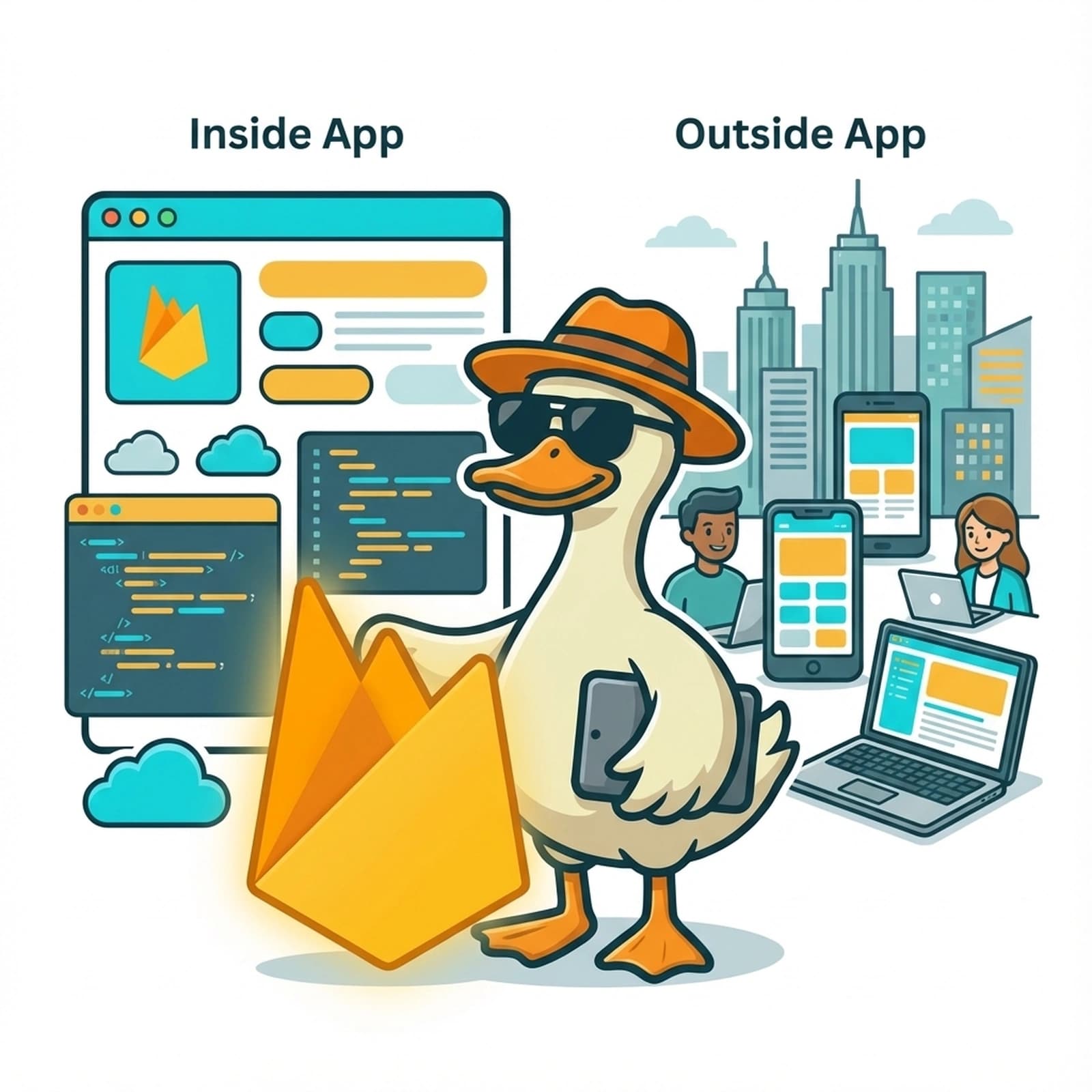 Duck monitoring app from inside and outside perspectives