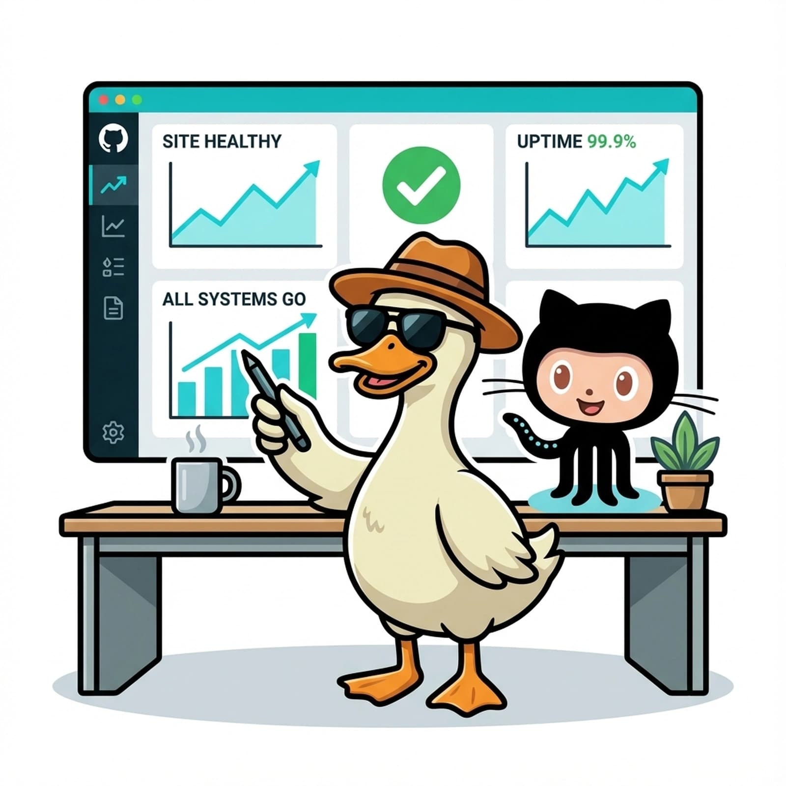 Duck surrounded by git branches with backup containers